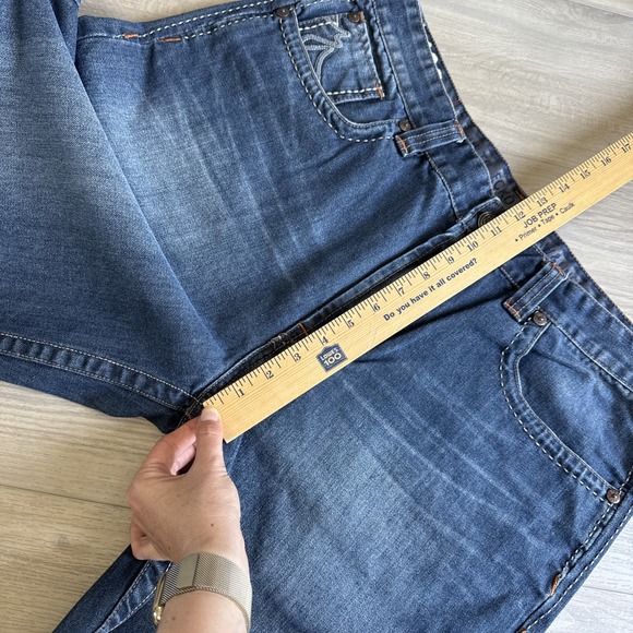 VTG Ecko UNLTD Shorts Mens 36 Blue Denim Baggy Wide Leg Jean Jorts‎ Skater Y2K - Picture 12 of 13